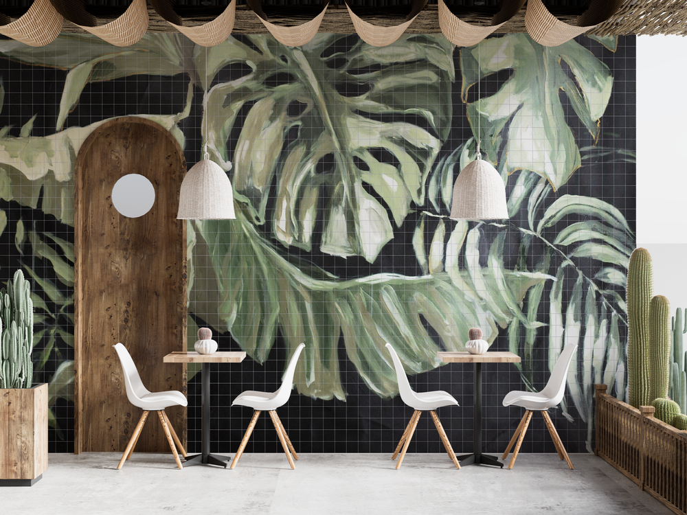 Luxury Hand-Crafted Verdant Mural Tiles - Custom Zellige Art